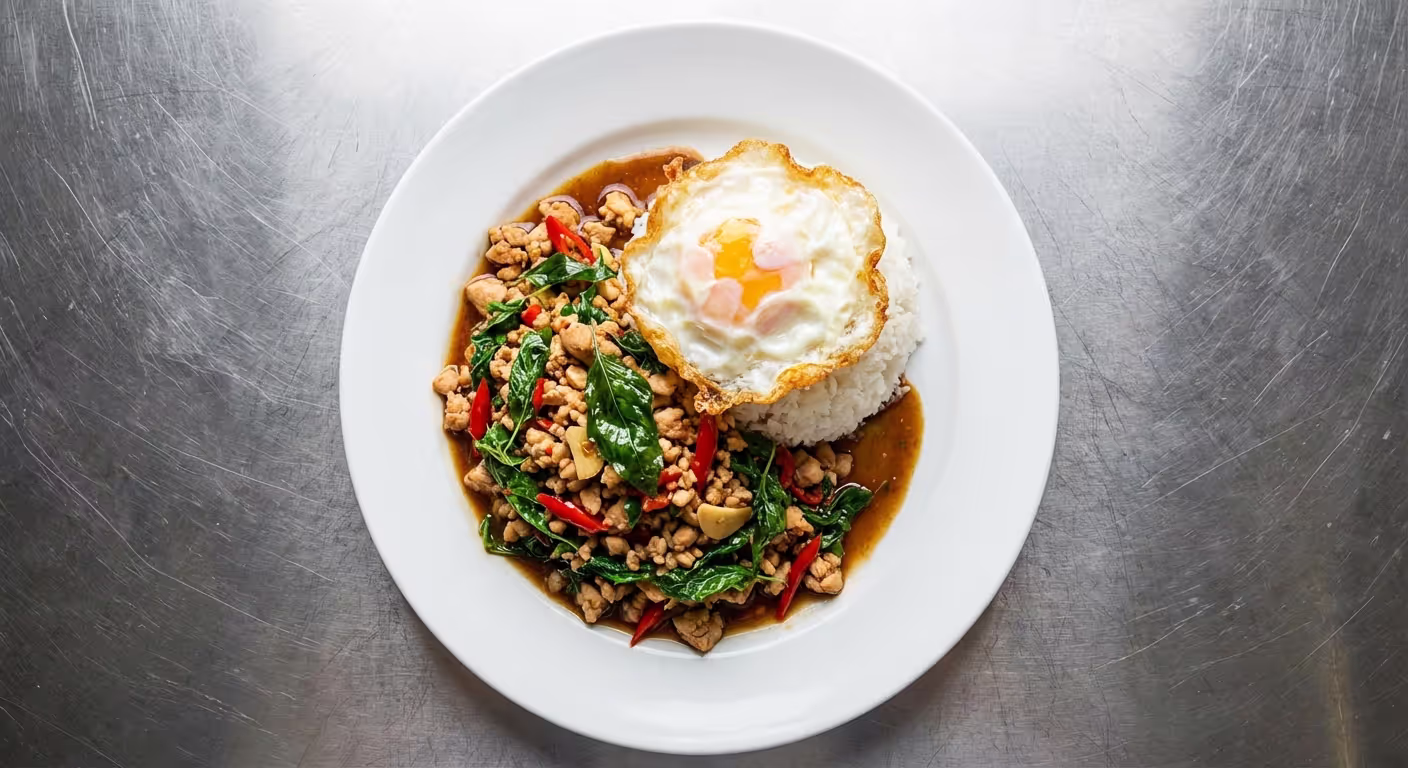 Pad Krapow (thajské jídlo s bazalkou)