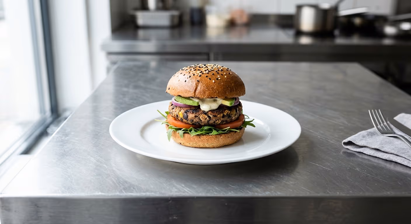 Vegetariánský burger z černých fazolí
