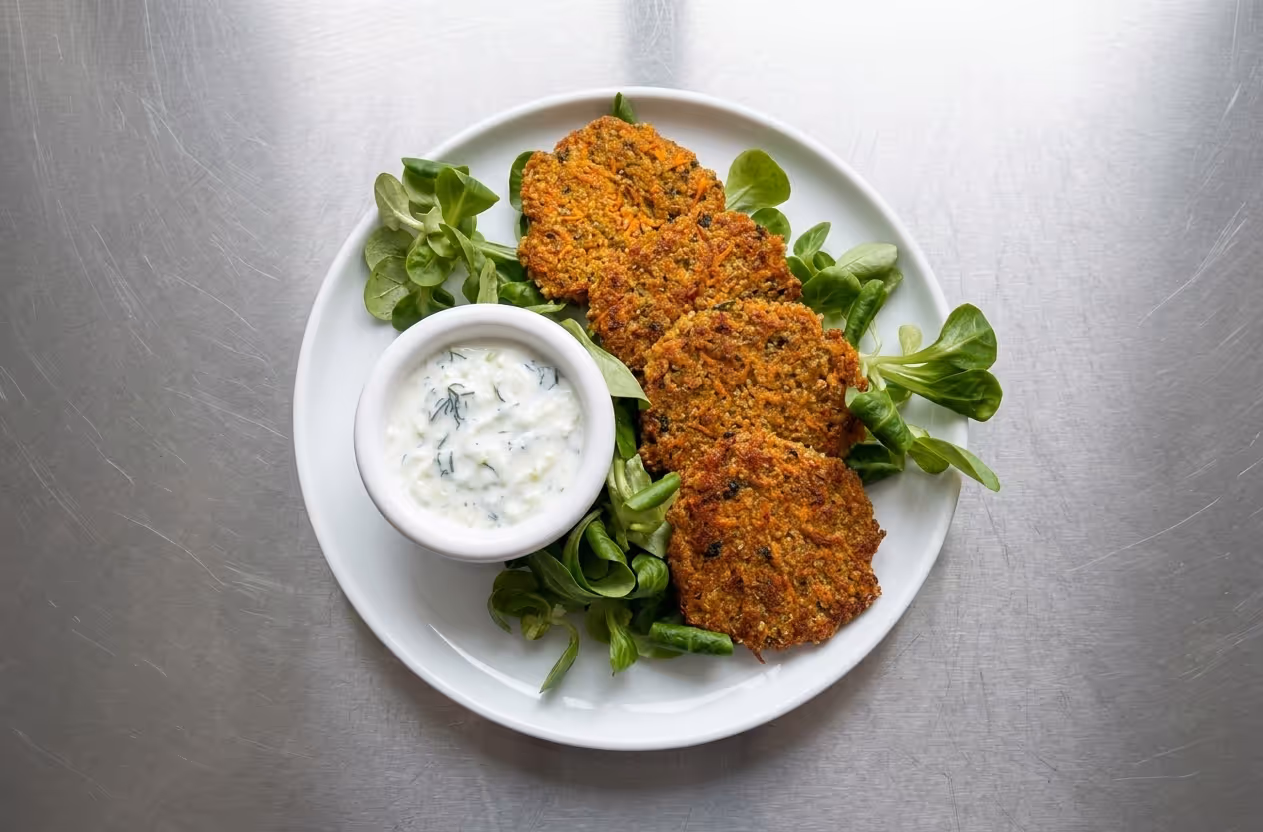 Zeleninové placky z quinoy s tzatziki