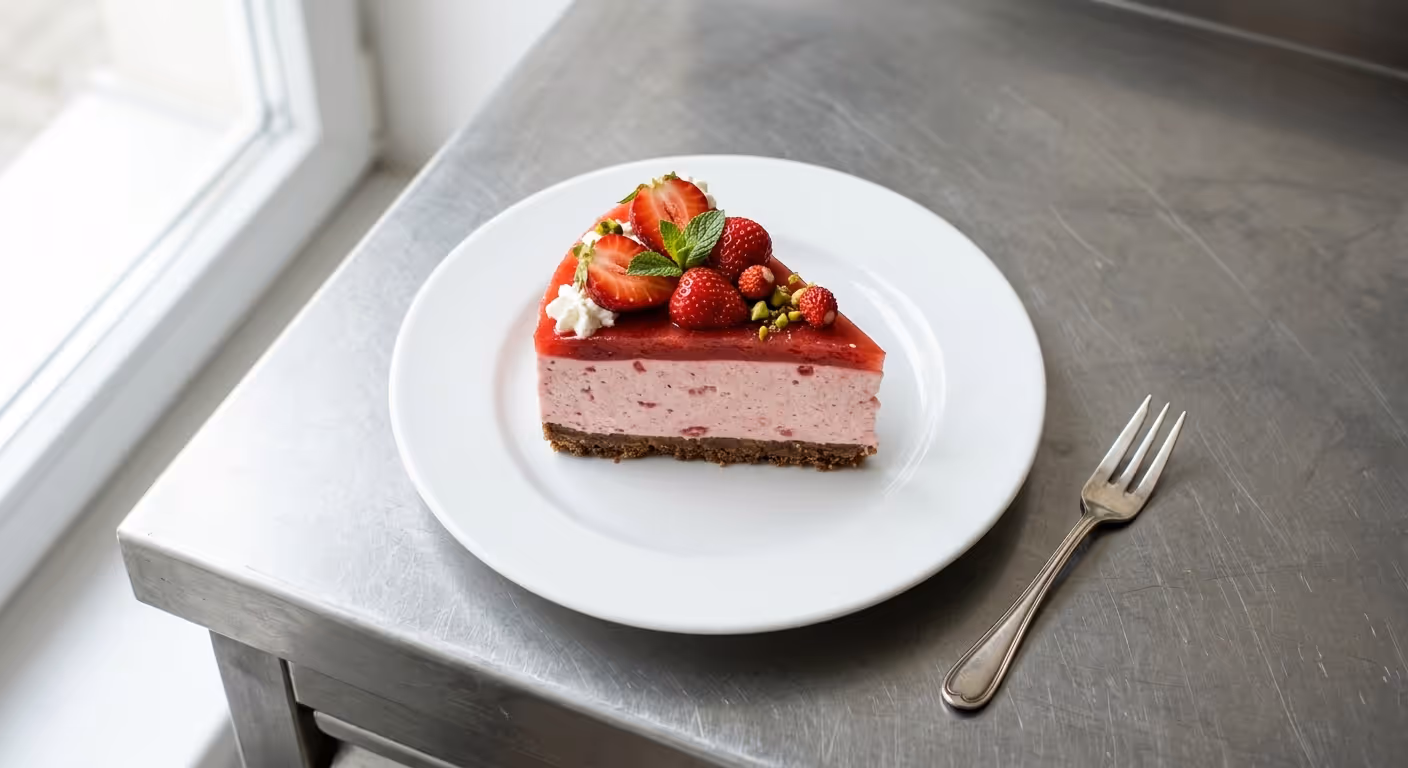 Nepečený jahodový dort