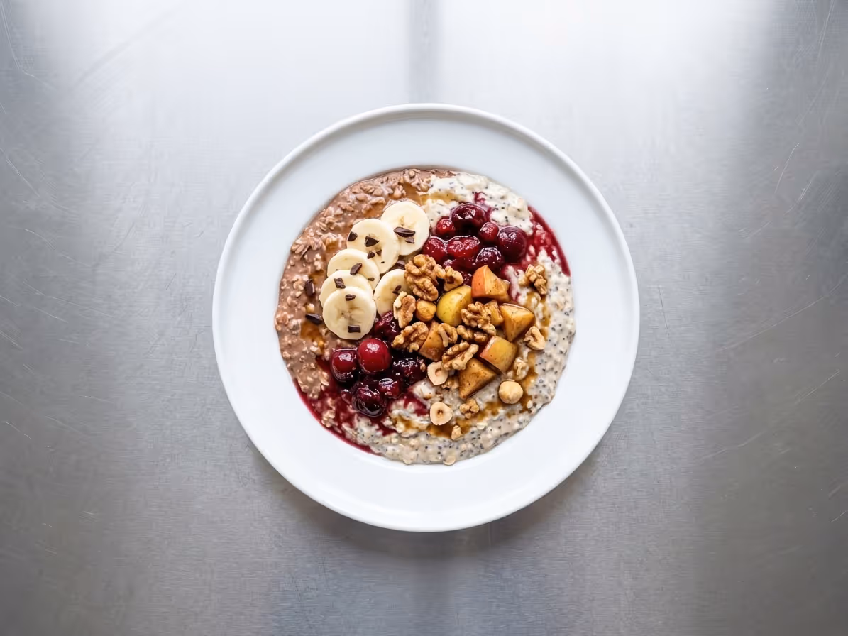 Overnight oats ve čtyřech podzimních variantách