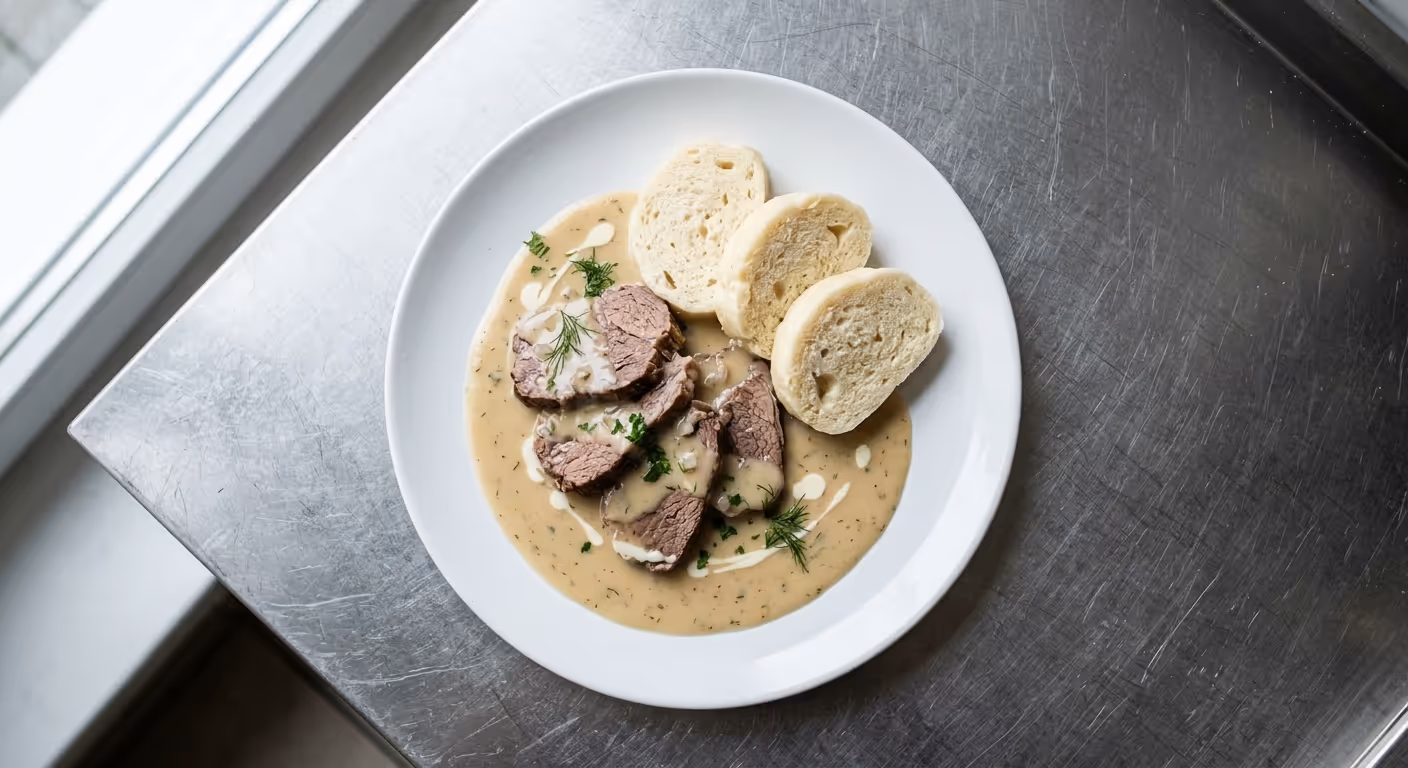 Vařené hovězí maso do světlých omáček