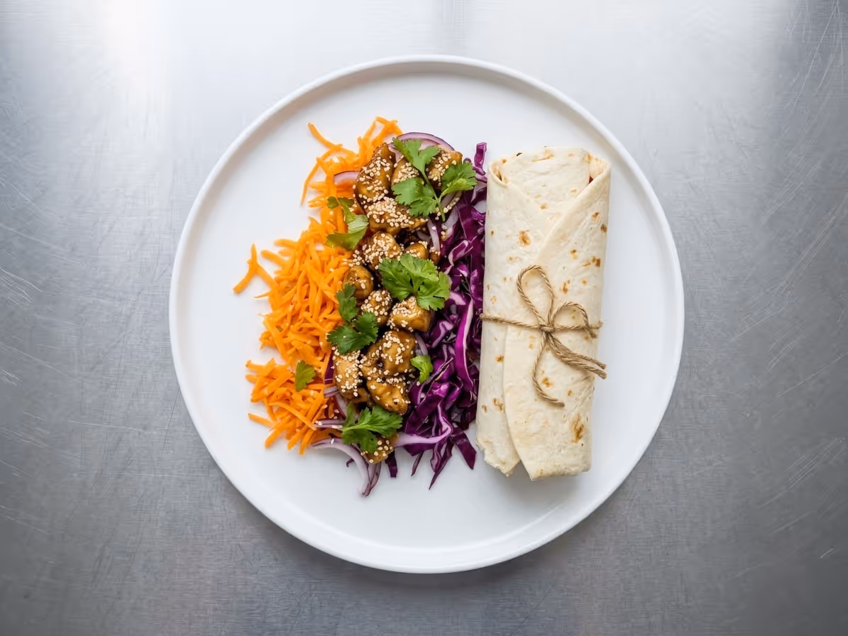 Teriyaki wrapy s kuřecím masem