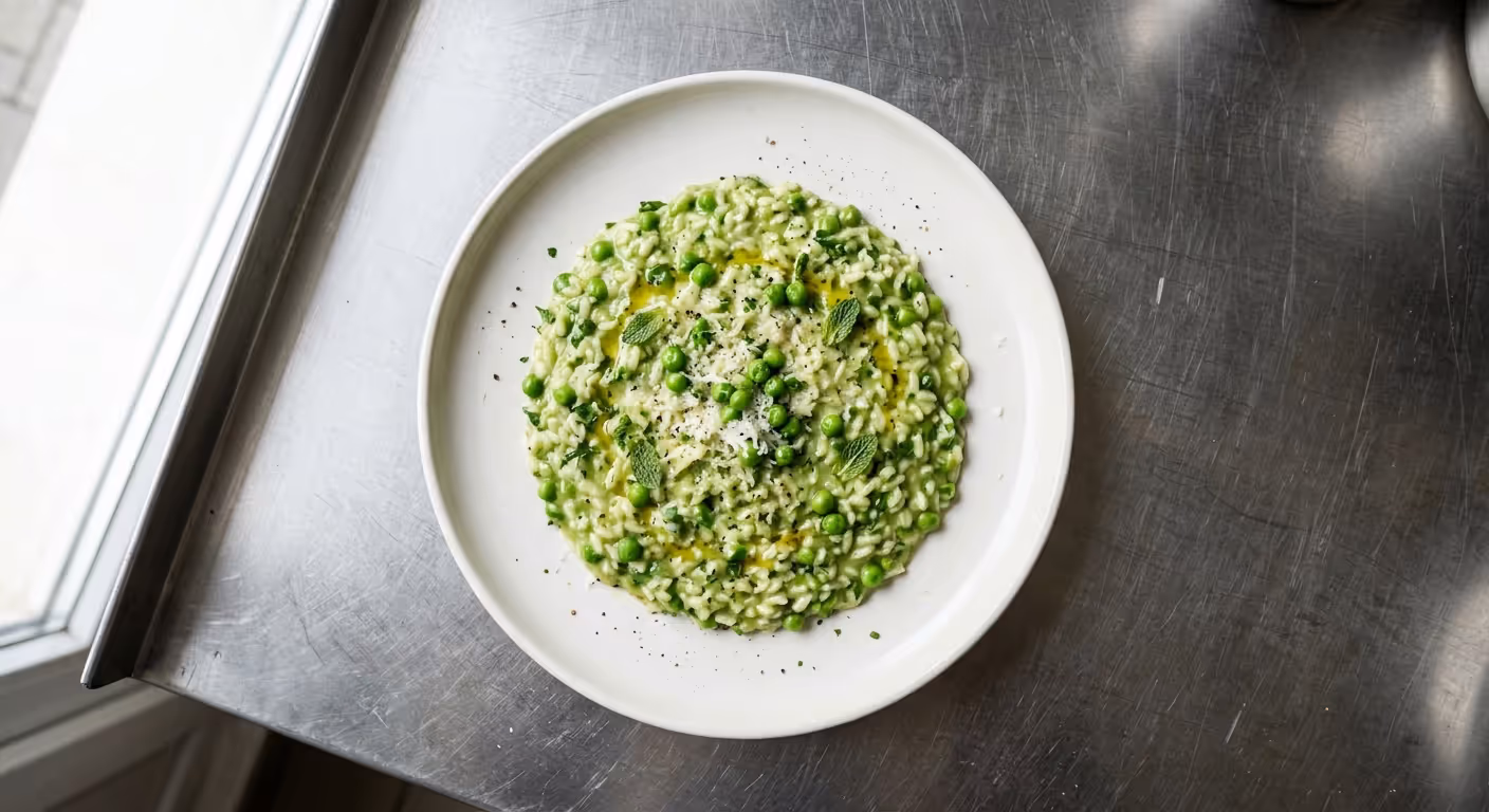 Krémové hráškové risotto