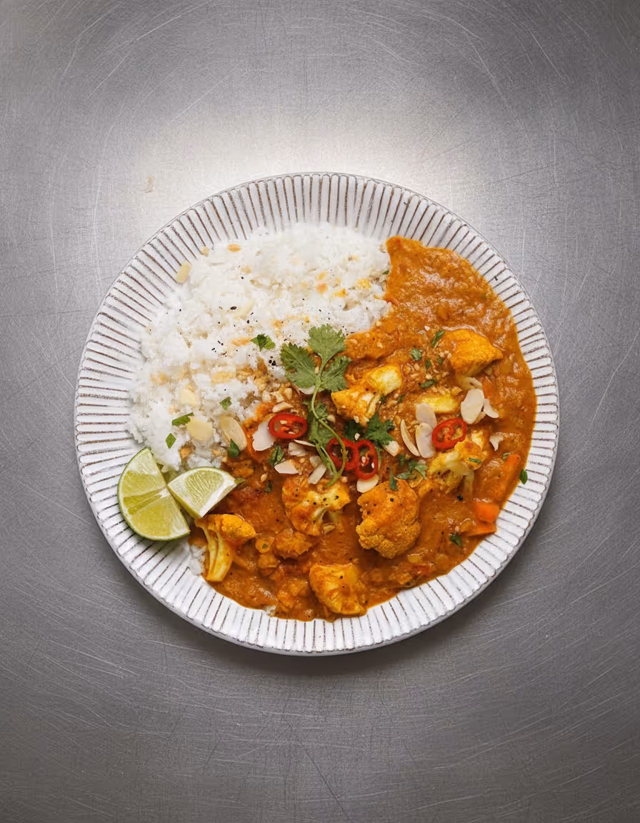 Indické curry s čočkou a květákem