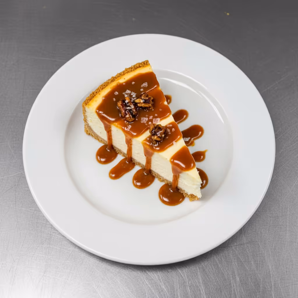 Cheesecake z kozího sýru se slaným karamelem