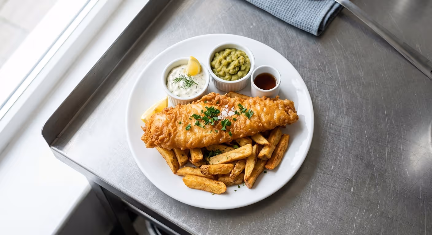 Fish and chips (ryba v těstíčku)